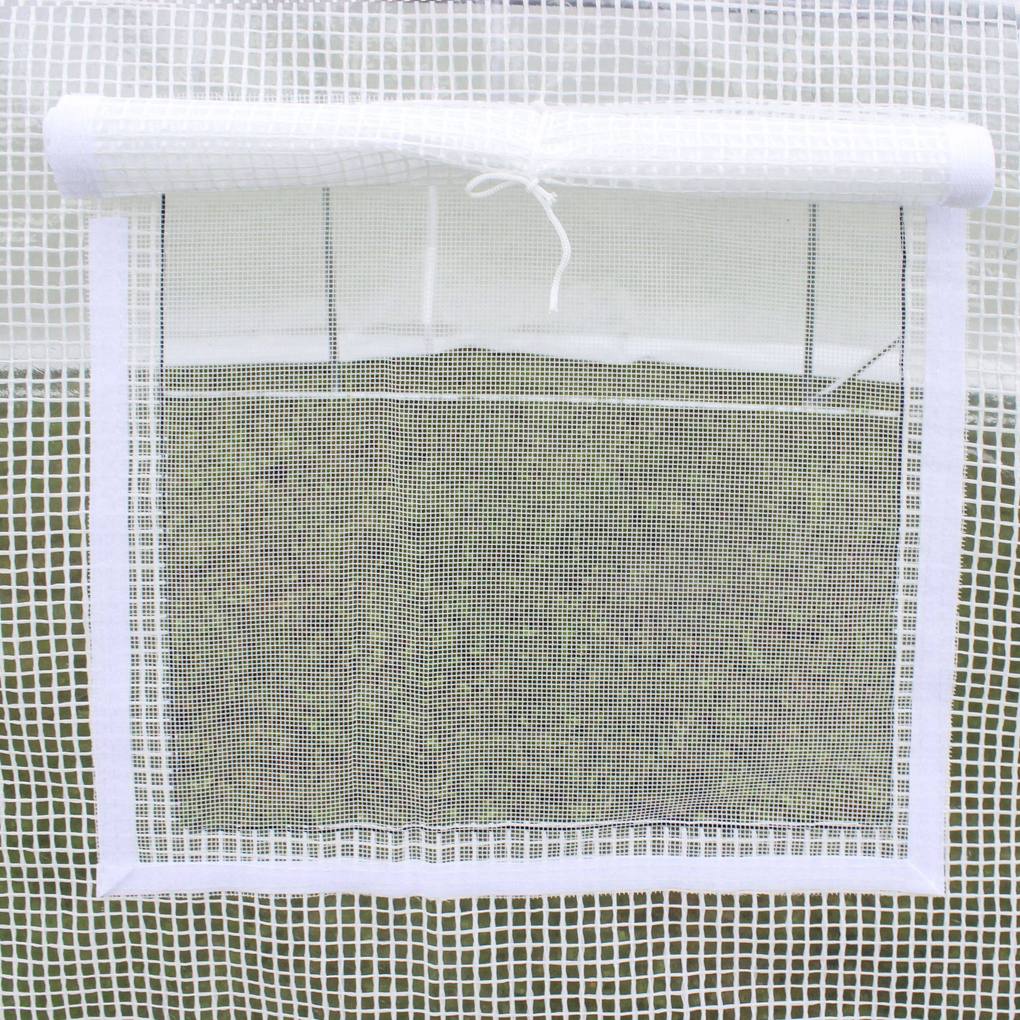ComfortXL - Bâche de rechange serre tunnel polyéthylène blanc 300 x 200 x 200 cm 6 fenêtres porte zippée - ComfortXL Outdoor Living - Image 10