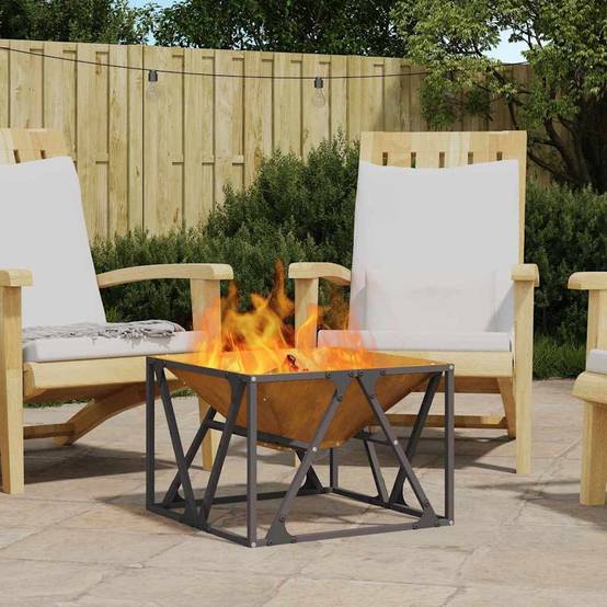ComfortXL - Brasero Carré en Acier Chauffage de Jardin Design Moderne 50 cm Marron – ComfortXL Outdoor Living - Image 1