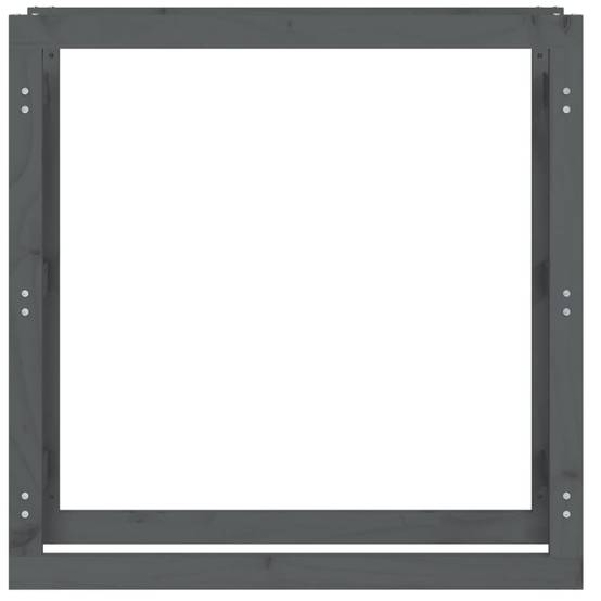 Range-bûches grande capacité Bois de Pin Massif pour Intérieur 100x25x100 cm Gris - ComfortXL Outdoor Living - Image 5