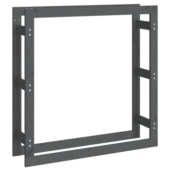 Range-bûches grande capacité Bois de Pin Massif pour Intérieur 100x25x100 cm Gris - ComfortXL Outdoor Living - Image 2