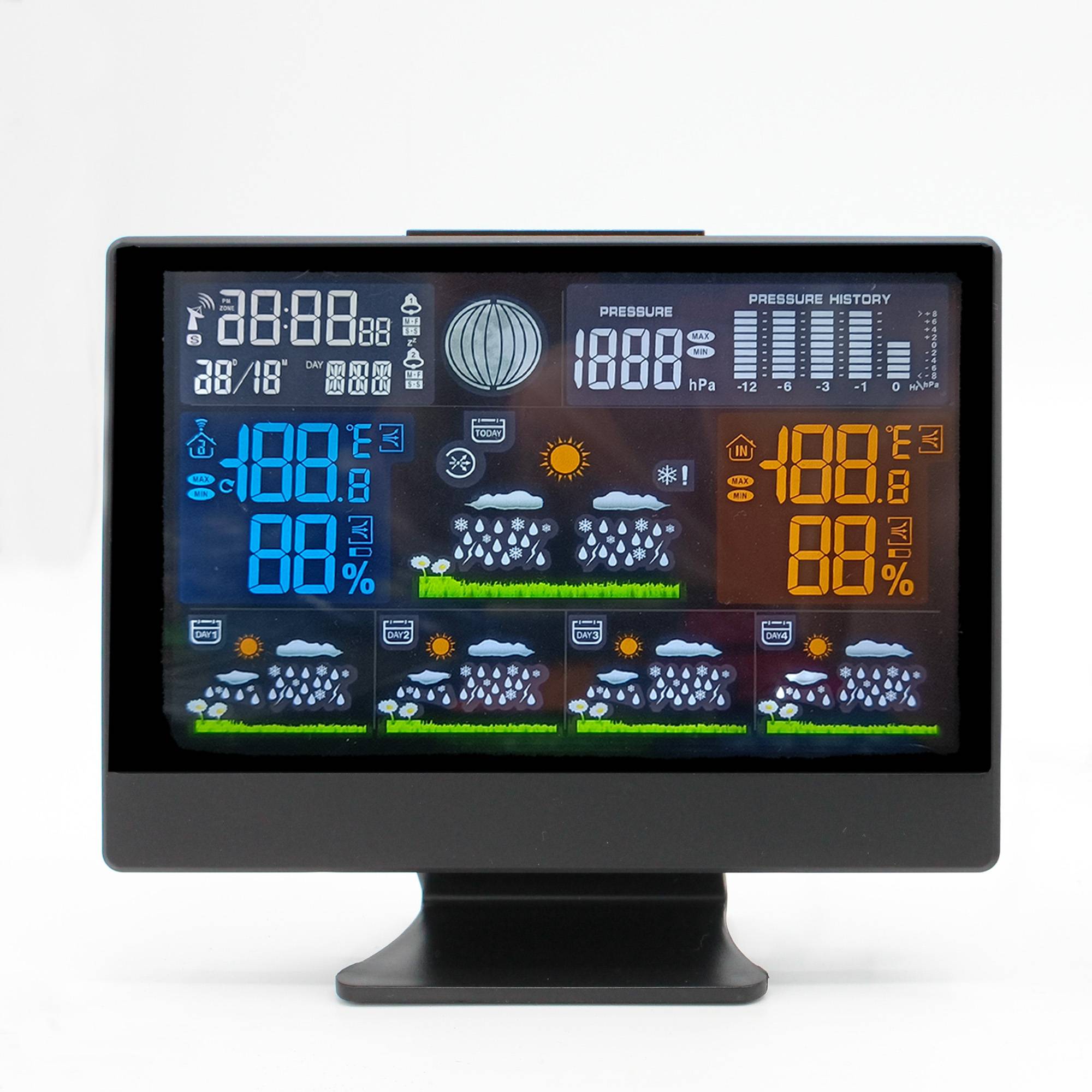 Station Meteo Ecran Couleur - Previsions 5 Jours - Temperature et Hygrometrie - Reveil Double Alarme avec Snooze - Image 9