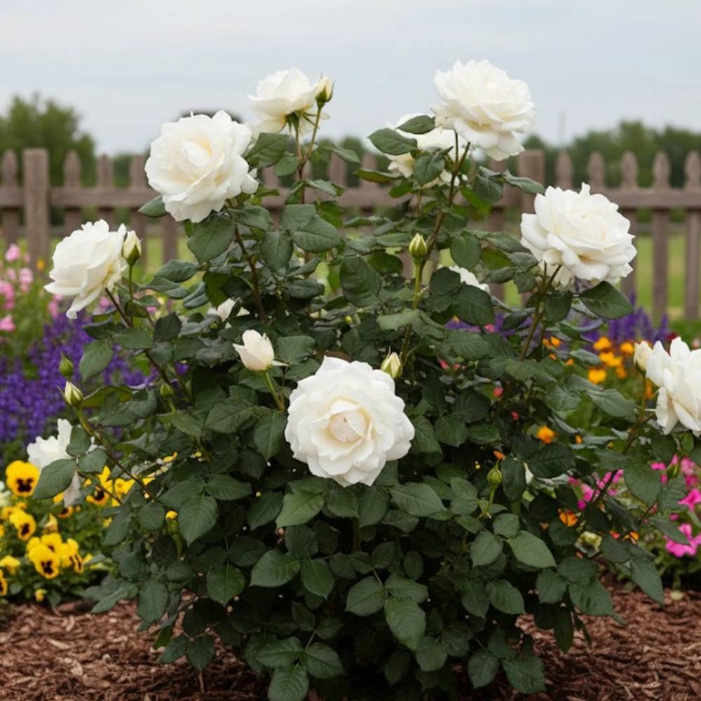 Rosier à grandes fleurs Charme de Bezouotte® 'Fryrisky' à fleurs Rose/ - feuillage Caduc - Pot de 3L - 20/40 cm - Image 1