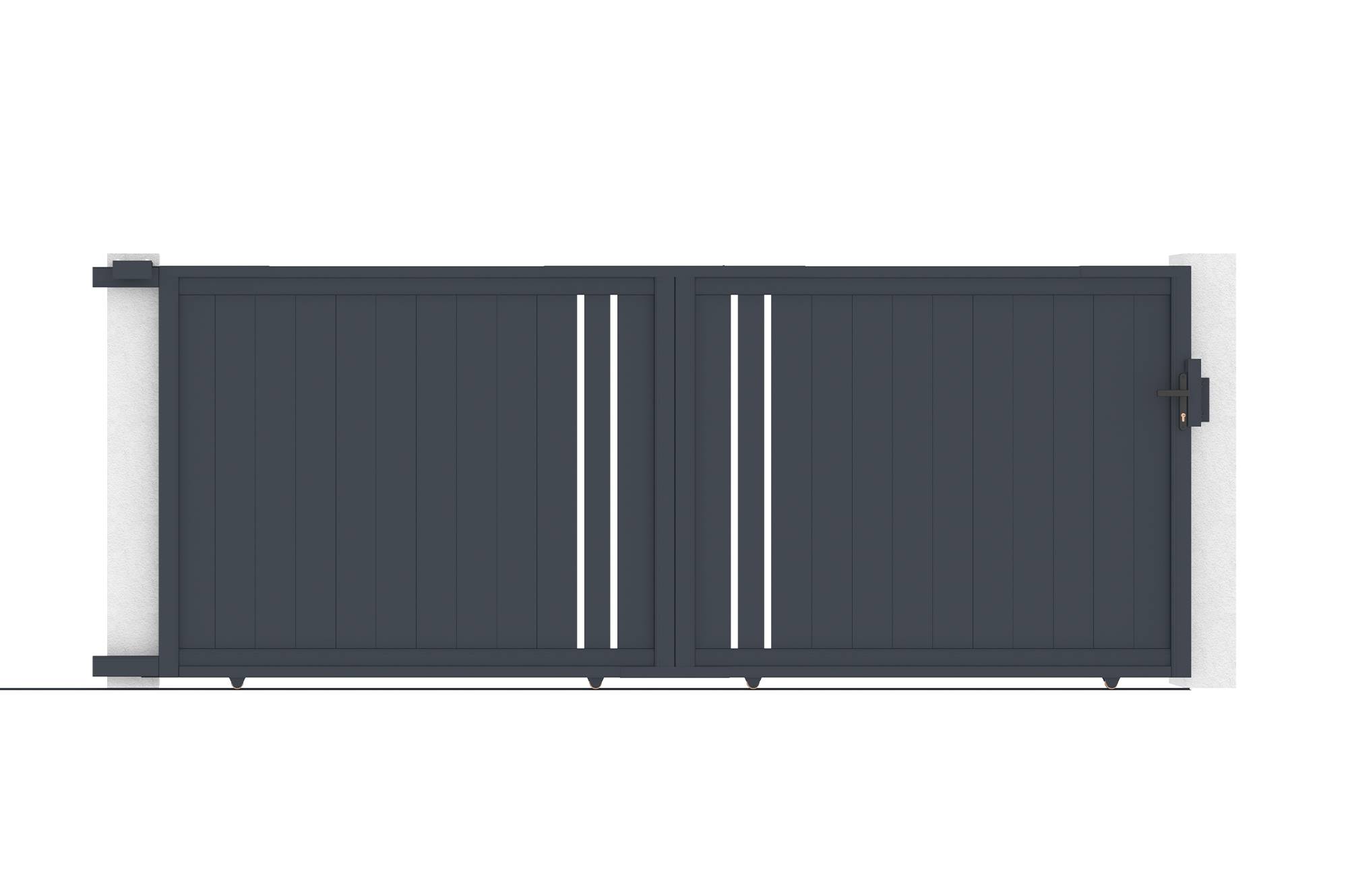 Casanoov Portail coulissant 4 m GIONA H.160 cm aluminium gris - Image 7