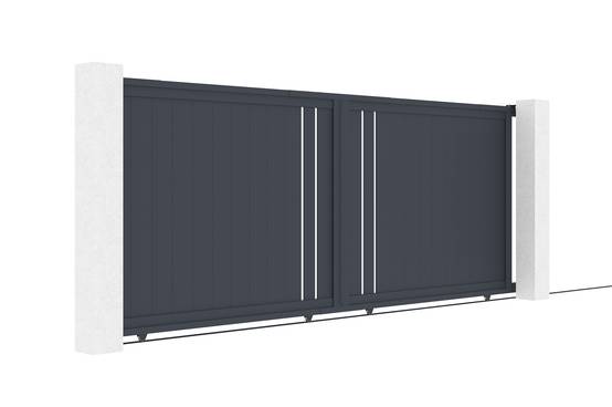 Casanoov Portail coulissant 4 m GIONA H.160 cm aluminium gris - Image 3