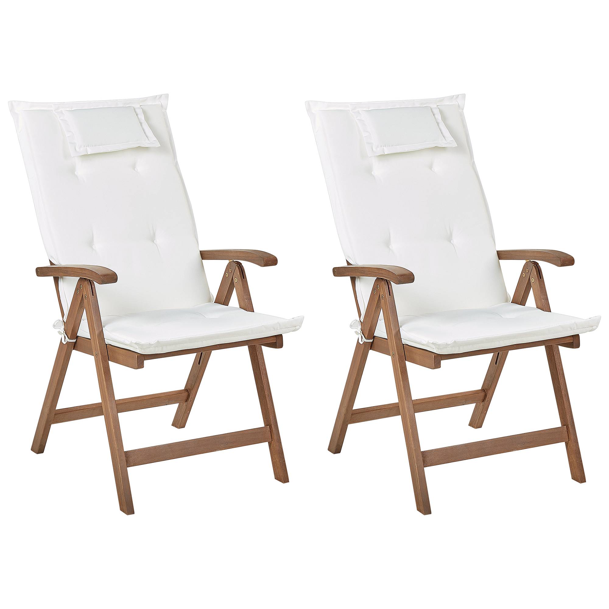 Beliani - Chaise de jardin Acacia Blanc cassé AMANTEA Beliani - Imagen 1