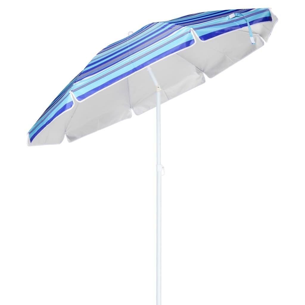 Helloshop26 - Parasol d'extérieur de plage 200 cm bleu à rayures - Imagen 1