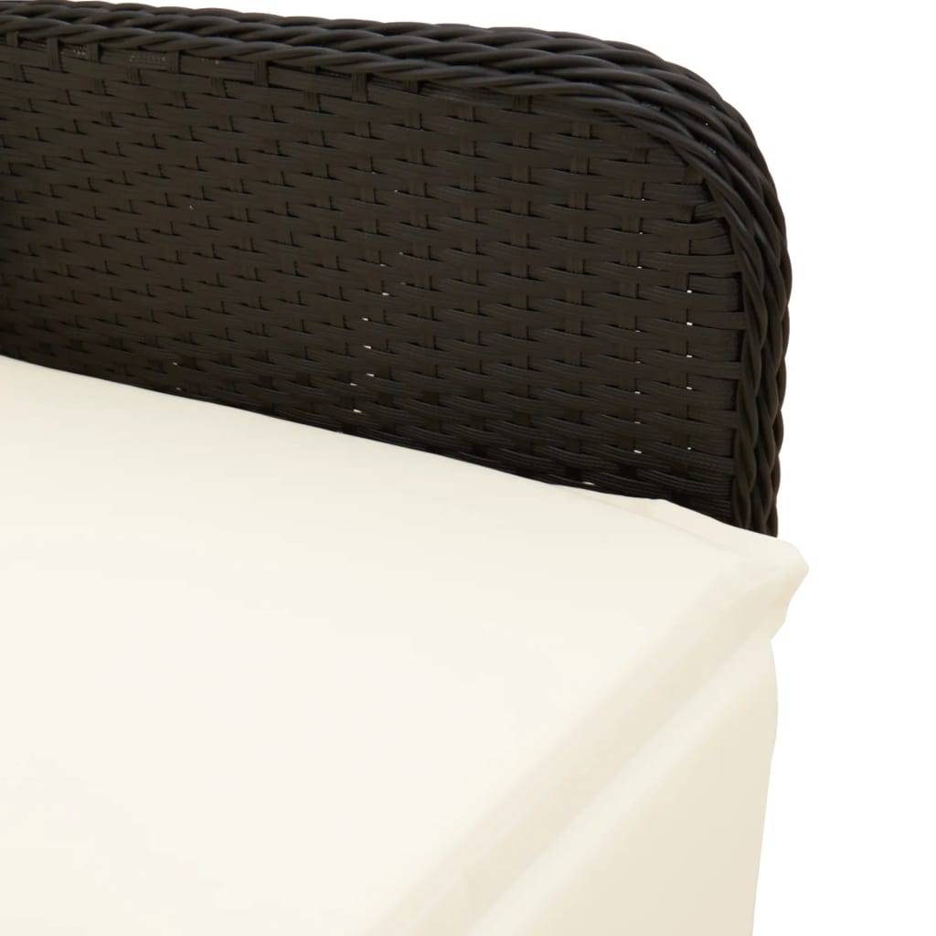 Chaises inclinables de jardin en résine tressée noires avec table 45 x 50 cm - PANGIVO - Image 9