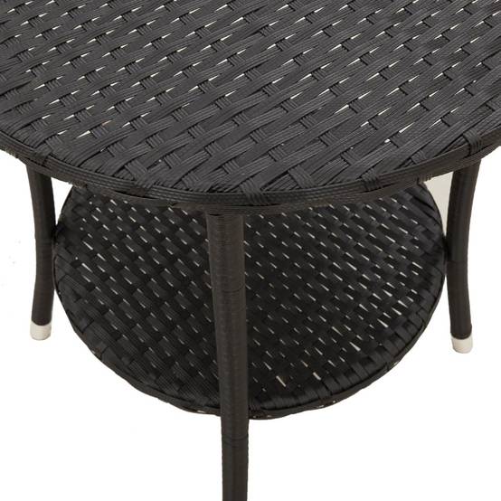 Chaises inclinables de jardin en résine tressée noires avec table 45 x 50 cm - PANGIVO - Image 10