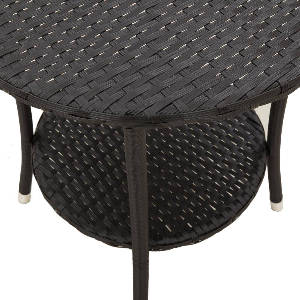 Chaises inclinables de jardin en résine tressée noires avec table 45 x 50 cm - PANGIVO - Image 10