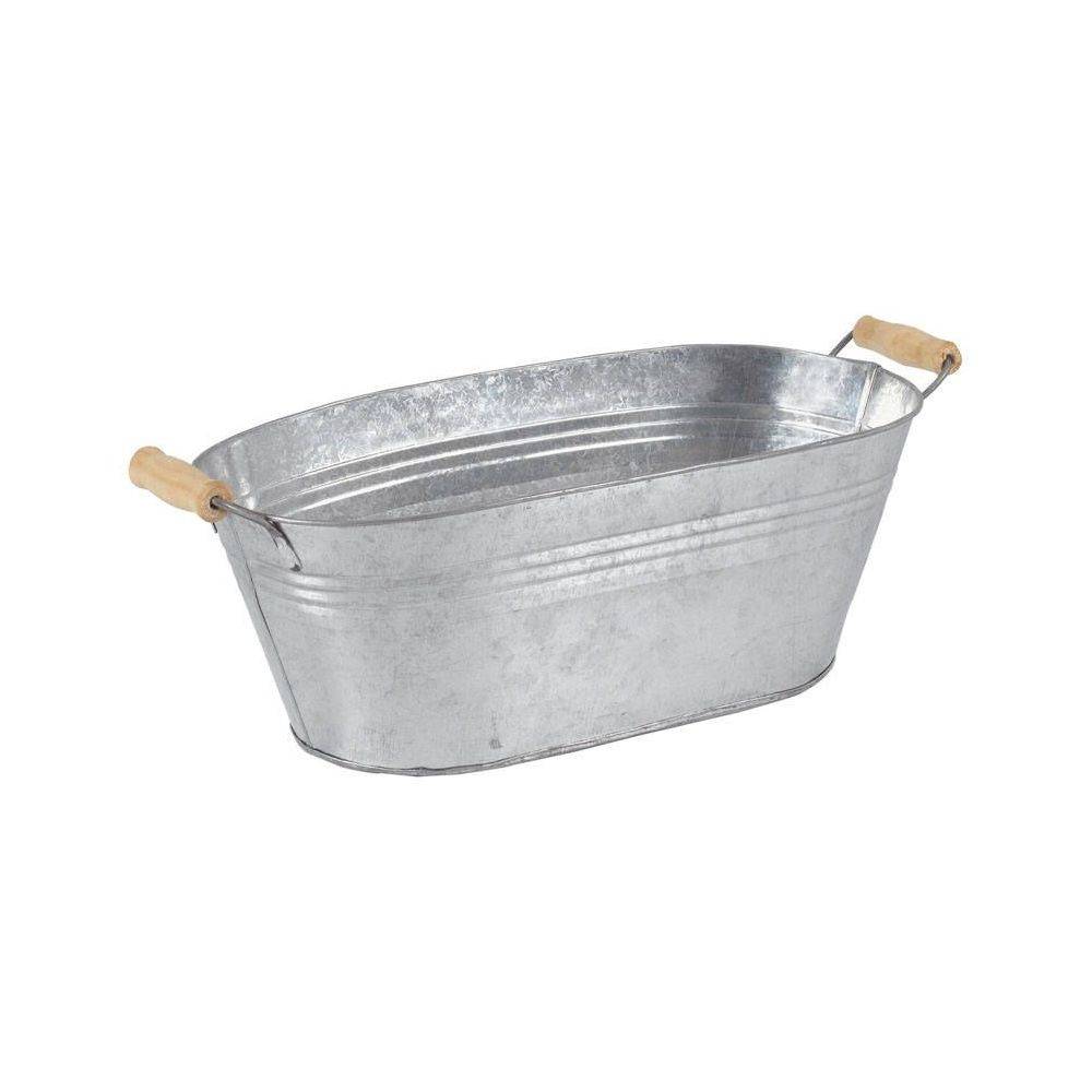 Aubry Gaspard - Jardinière ovale zinc et bois (Lot de 3) - Imagen 2
