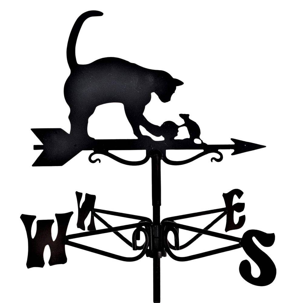 Oakley Range - Girouette en acier noir Chat et souris - Imagen 2