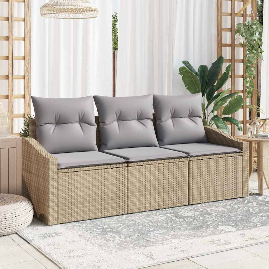 Vidaxl - Ensemble de Canapés 3 pcs-Salons de jardin Beige polyrotin 176874 - Image 1
