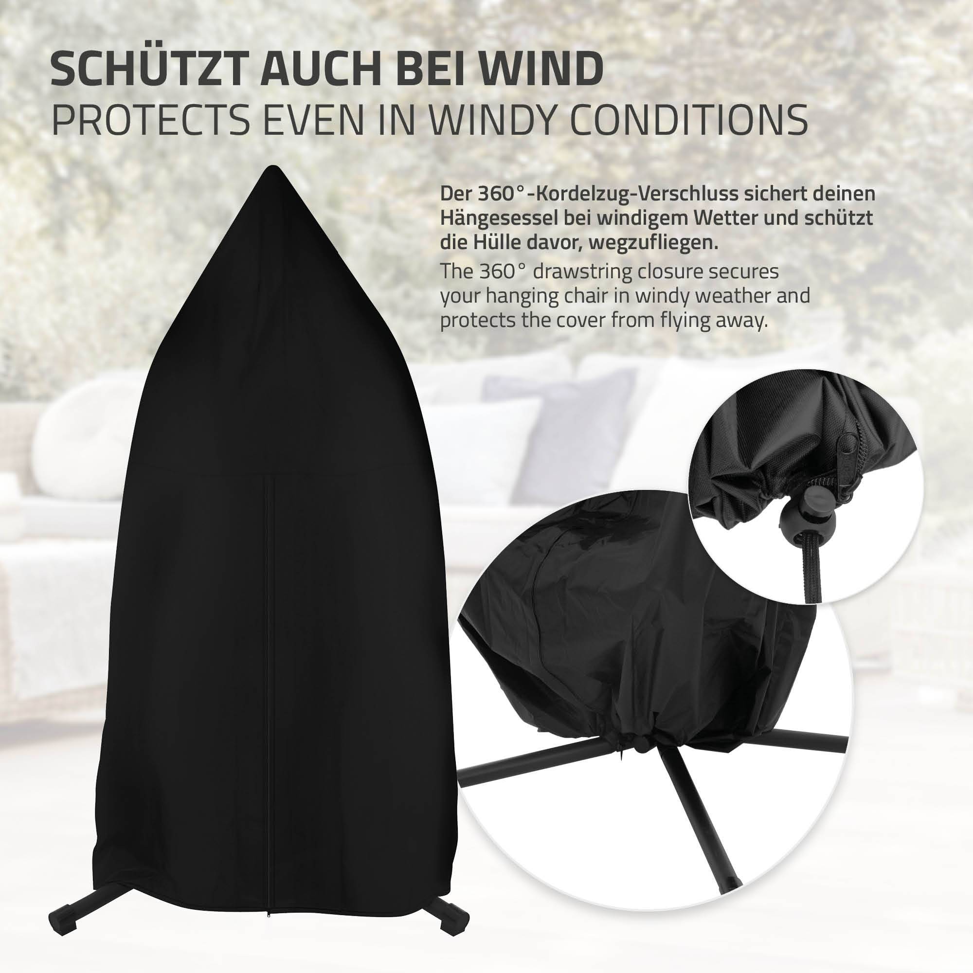 Housse de protection de fauteuil suspendu protection anti pluie imperméable noir - Image 5