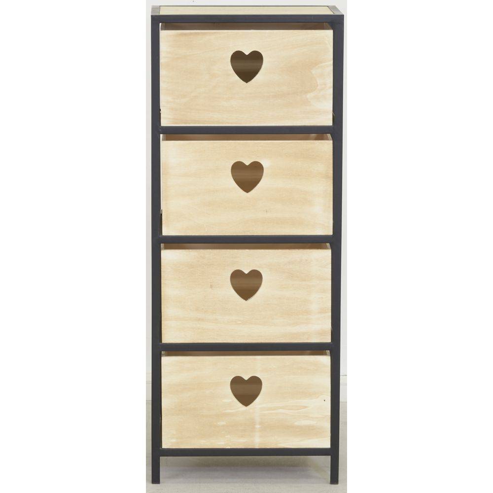 Aubry Gaspard - Commode 4 tiroirs en paulownia Lovely 4 tiroirs - Image 3
