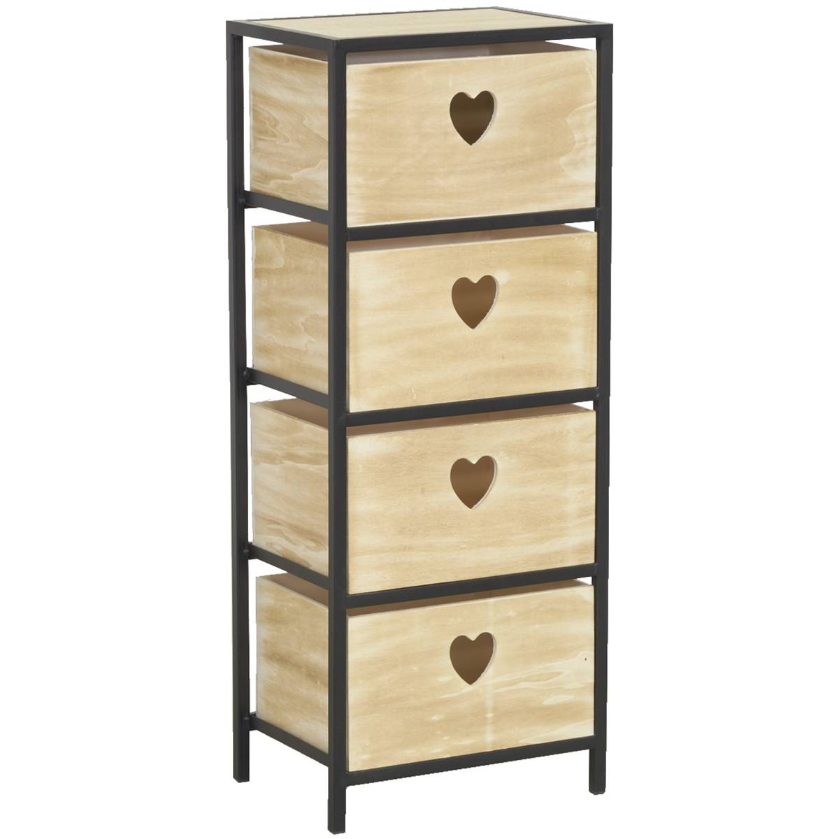 Aubry Gaspard - Commode 4 tiroirs en paulownia Lovely 4 tiroirs - Image 1