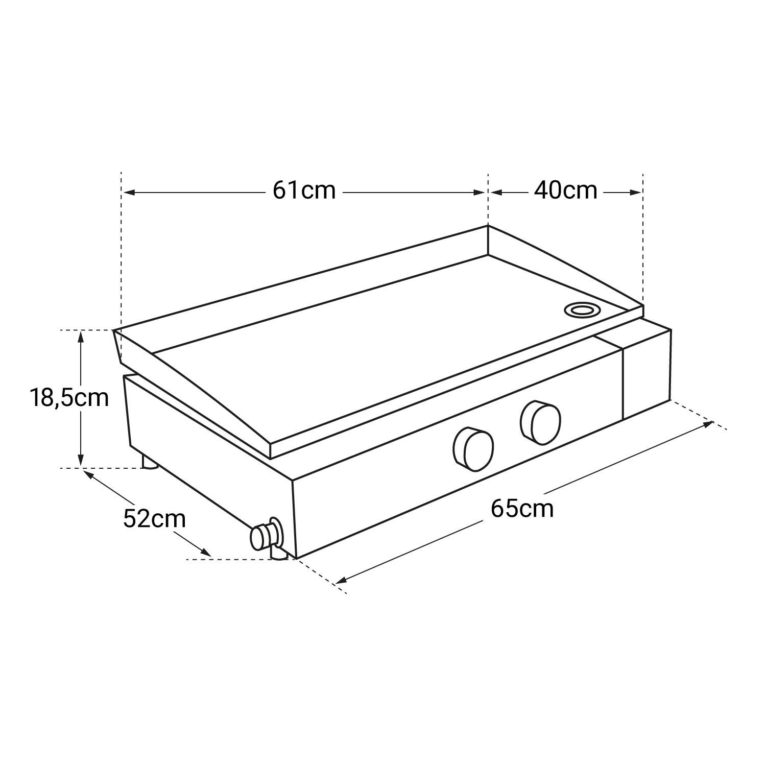 Plancha Gaz à Poser "finesta 2" - 2 Brûleurs - 5 Kw - 65 X 52 X 18.5 Cm - Fonte émaillée -cook'in Garden - Image 4