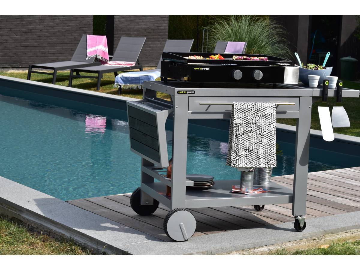 Plancha Gaz à Poser "finesta 2" - 2 Brûleurs - 5 Kw - 65 X 52 X 18.5 Cm - Fonte émaillée -cook'in Garden - Imagen 2