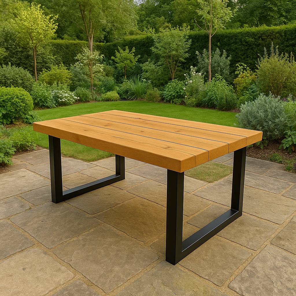 Table d'extÃ©rieur Ã©paisse faite main - ChÃªne foncÃ© - Image 3
