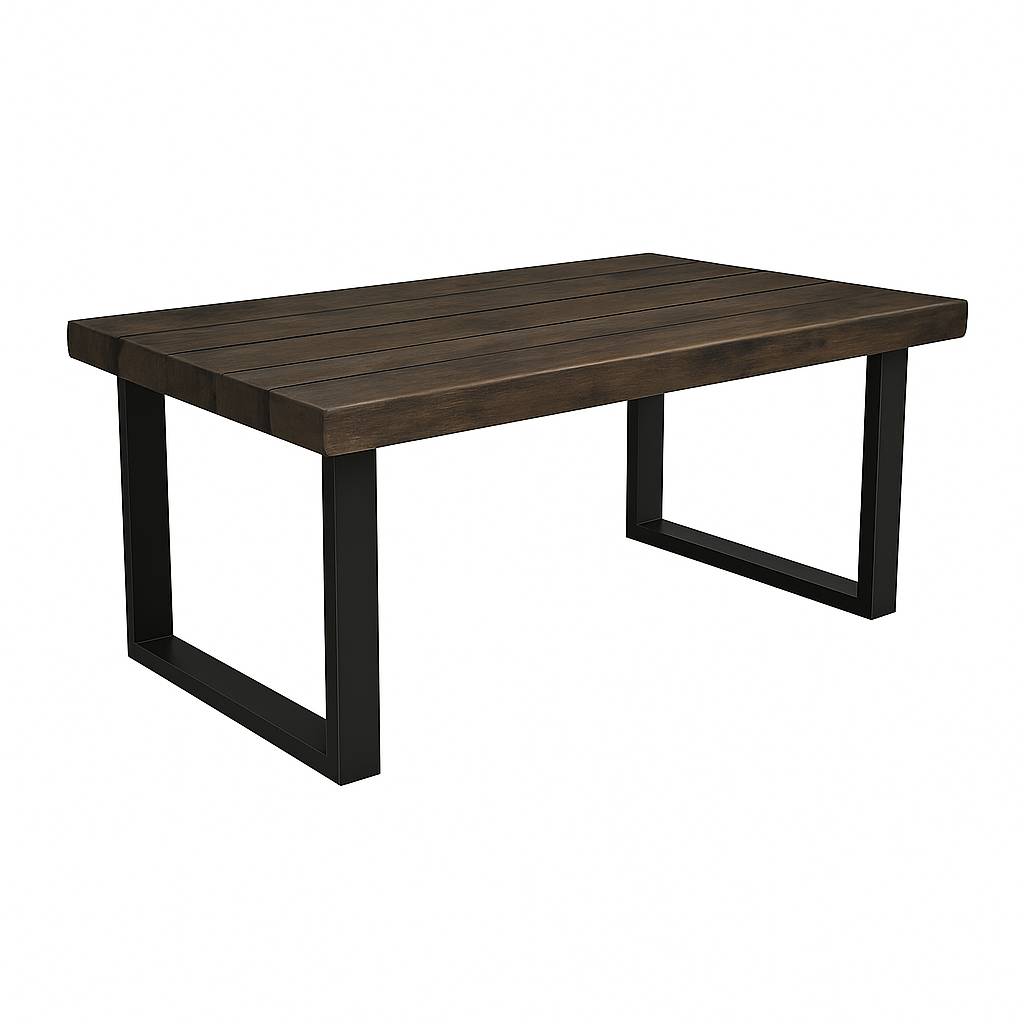 Table d'extÃ©rieur Ã©paisse faite main - ChÃªne foncÃ© - Image 1