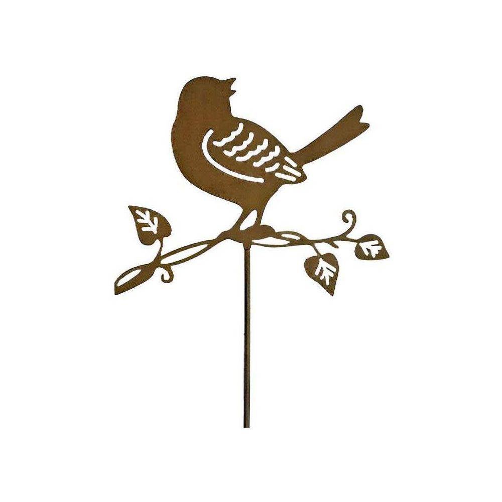 La Grande Prairie - Tuteur déco oiseau sur branche en fer 36 x 102 cm La Grande Prairie - Imagen 2