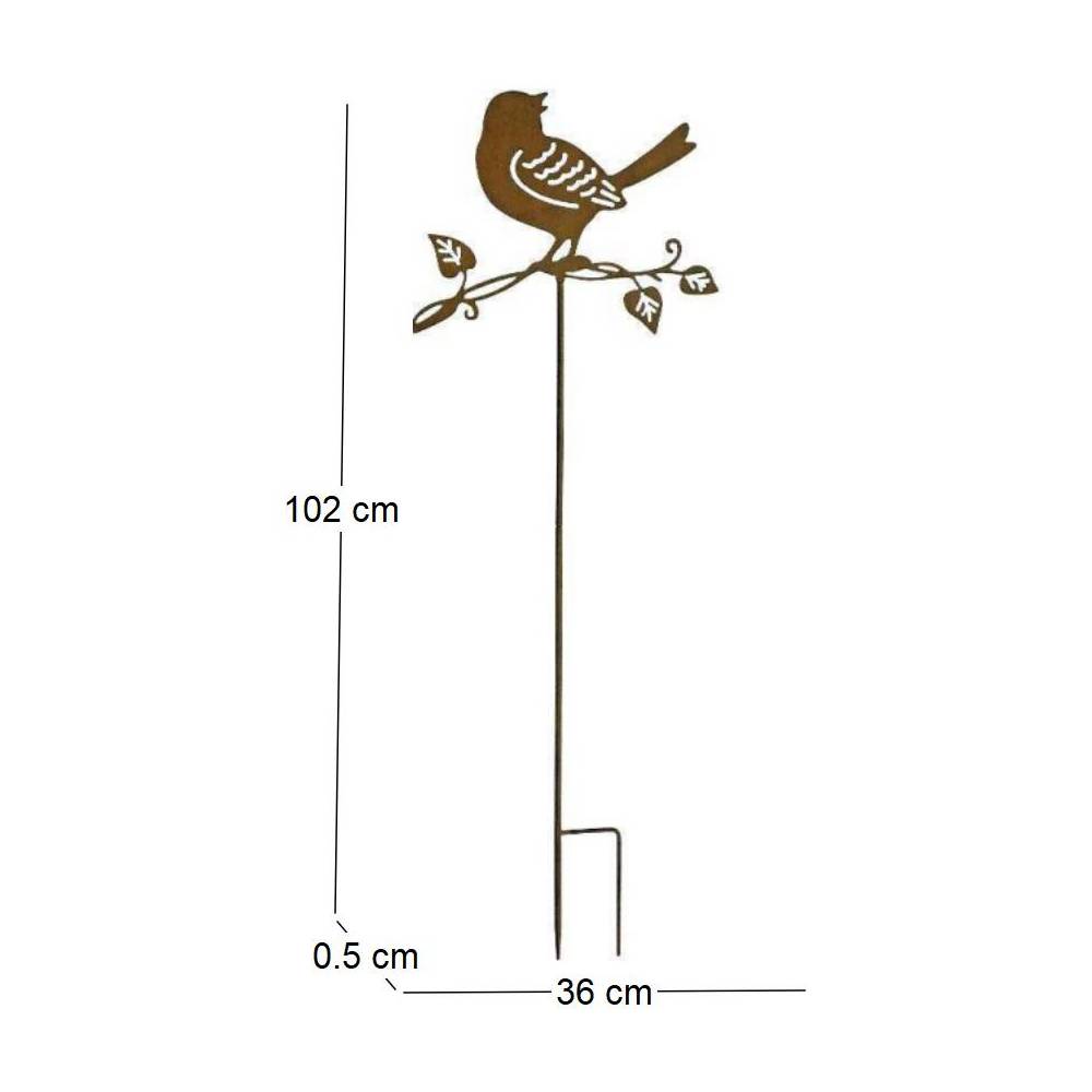 La Grande Prairie - Tuteur déco oiseau sur branche en fer 36 x 102 cm La Grande Prairie - Imagen 3