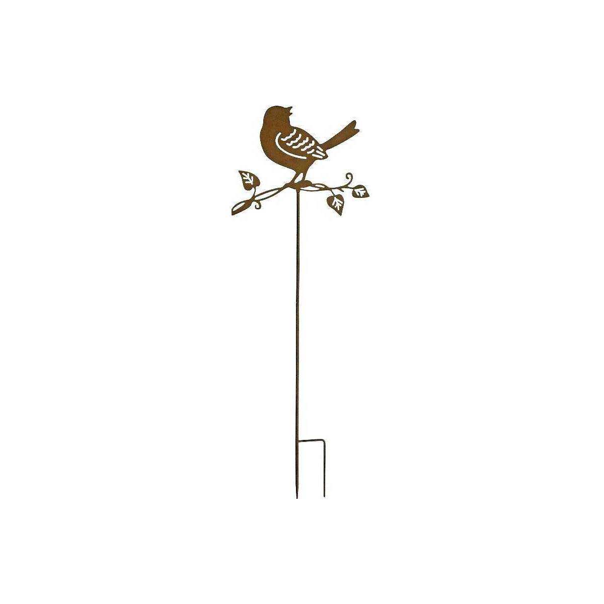 La Grande Prairie - Tuteur déco oiseau sur branche en fer 36 x 102 cm La Grande Prairie - Imagen 1