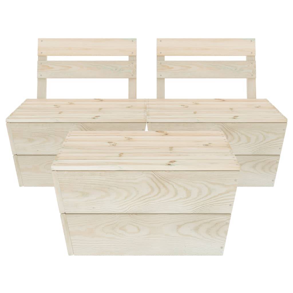 Vidaxl - Salon de jardin palette 3 pcs Bois d'épicéa imprégné vidaXL 3063710 - Imagen 9
