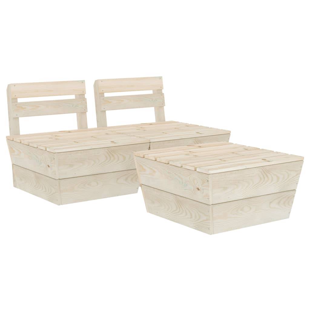 Vidaxl - Salon de jardin palette 3 pcs Bois d'épicéa imprégné vidaXL 3063710 - Imagen 2