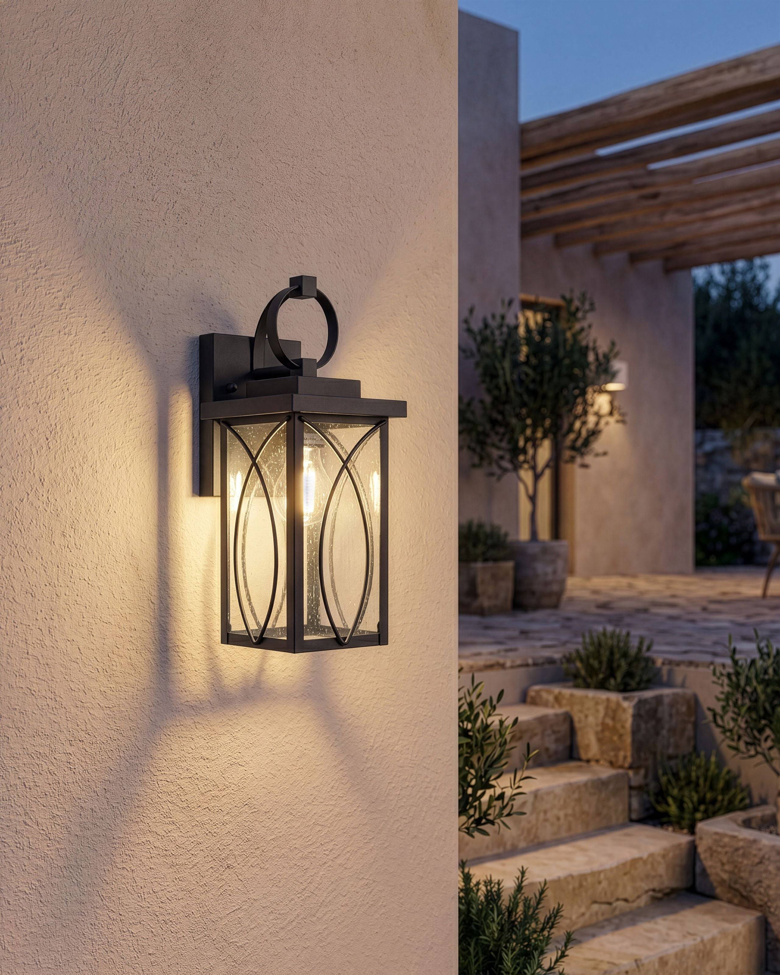 Beliani - Lampe murale pour l'extérieur Aluminium Noir BUZAU - 16x18x36- Beliani - Image 1