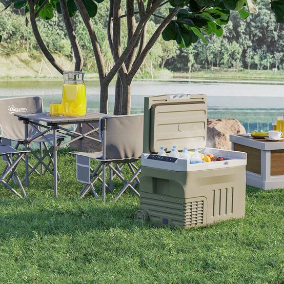 Réfrigérateur Portable Voiture 30 L 12/24 V -20 à +20 °C, Écran Tactile LED, Camping/Maison, 61 x 39 x 41,5 cm, Vert - Image 4