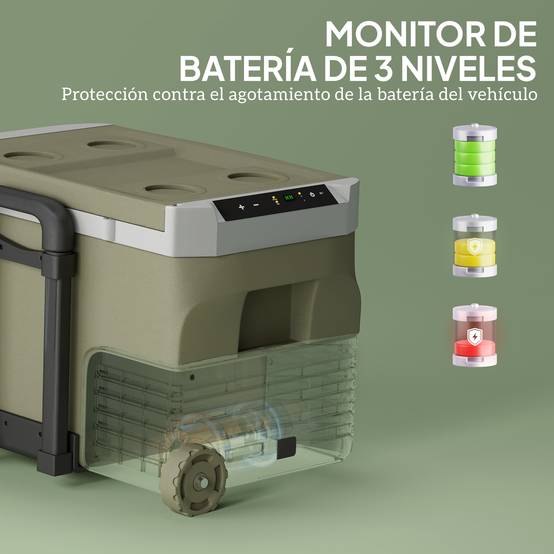 Réfrigérateur Portable Voiture 30 L 12/24 V -20 à +20 °C, Écran Tactile LED, Camping/Maison, 61 x 39 x 41,5 cm, Vert - Image 8