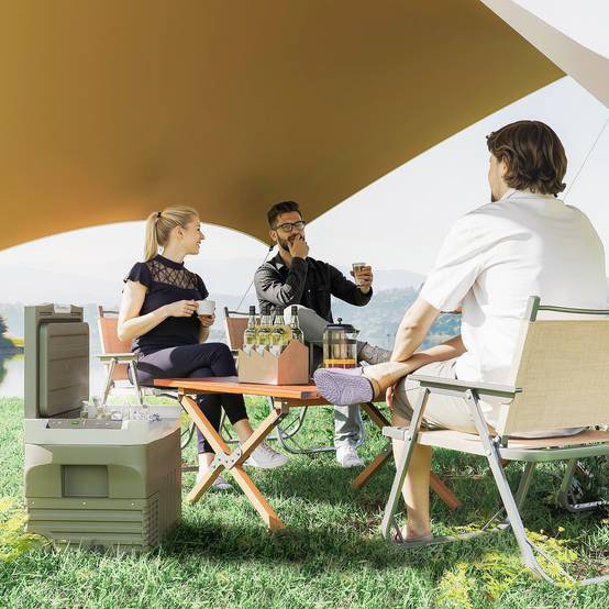 Réfrigérateur Portable Voiture 30 L 12/24 V -20 à +20 °C, Écran Tactile LED, Camping/Maison, 61 x 39 x 41,5 cm, Vert - Image 3