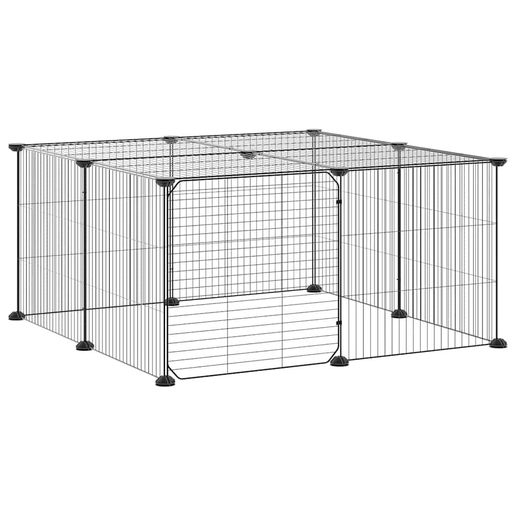 Vidaxl - Cage animaux de compagnie à 12 panneaux et porte Noir 70x70x35 cm vidaXL 3114054 - Imagen 6