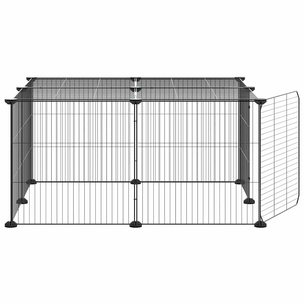Vidaxl - Cage animaux de compagnie à 12 panneaux et porte Noir 70x70x35 cm vidaXL 3114054 - Imagen 5