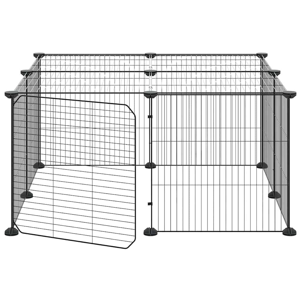 Vidaxl - Cage animaux de compagnie à 12 panneaux et porte Noir 70x70x35 cm vidaXL 3114054 - Imagen 4