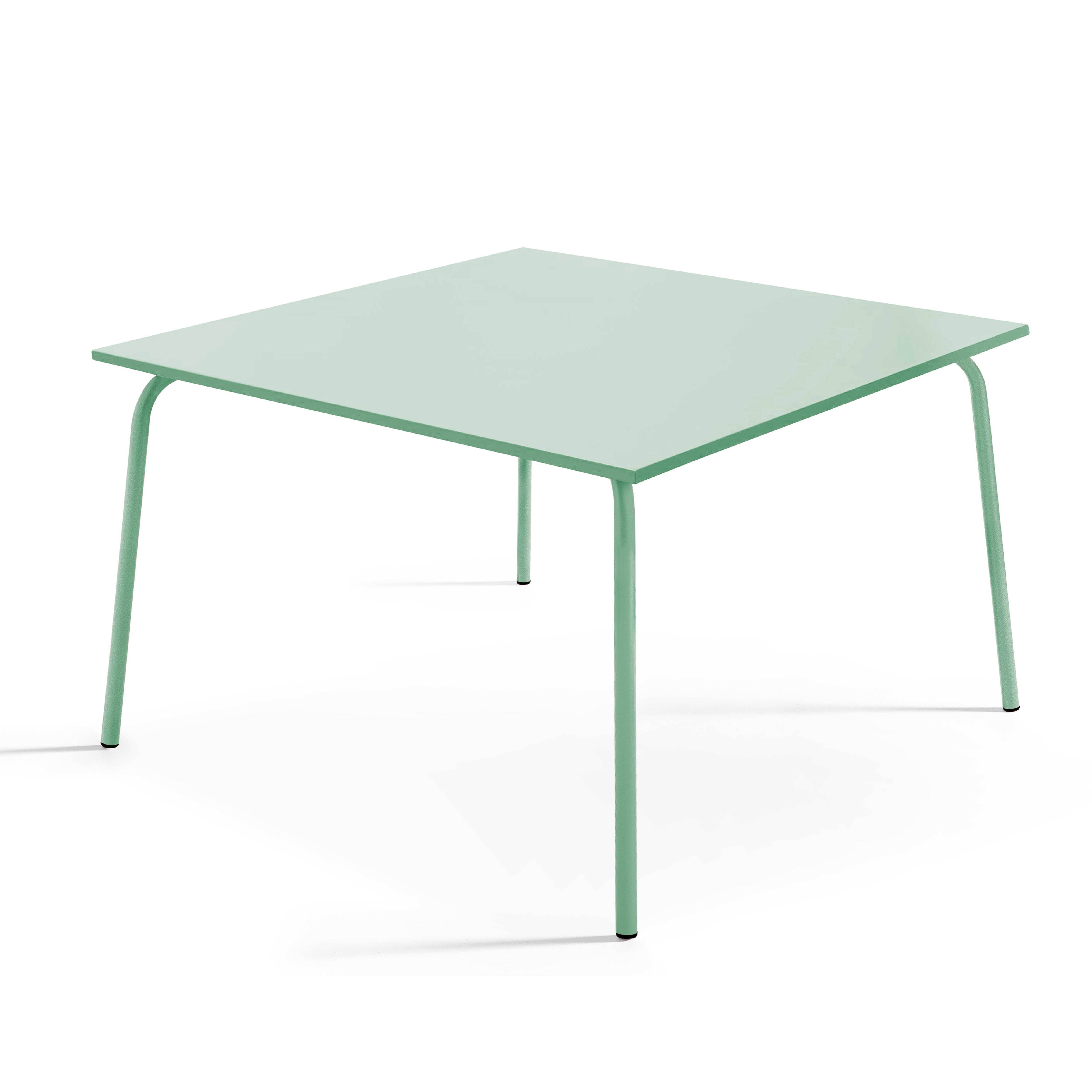 Oviala - Table de jardin carrée en acier 8 places 120 cm vert sauge Palavas - Oviala - Imagen 1