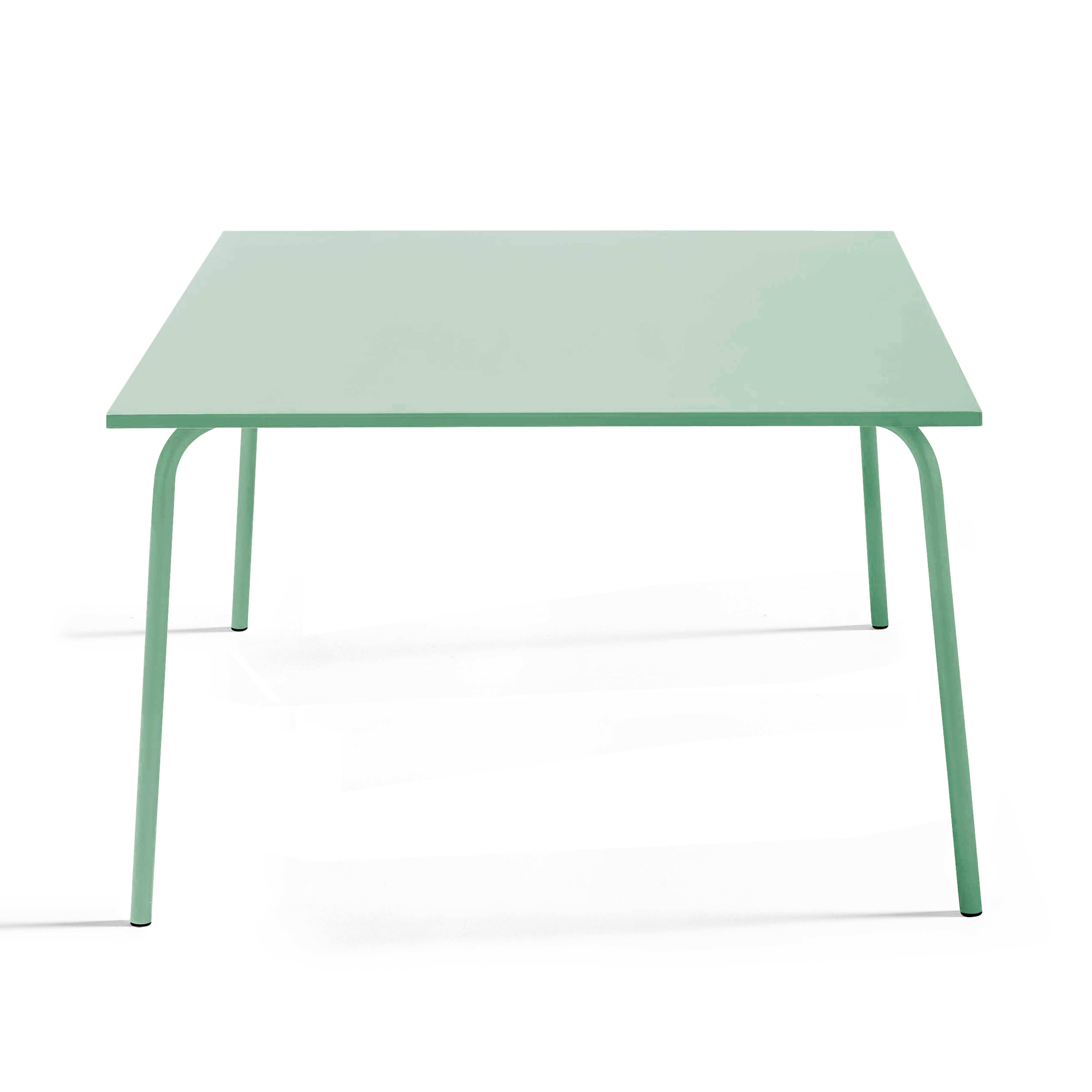 Oviala - Table de jardin carrée en acier 8 places 120 cm vert sauge Palavas - Oviala - Imagen 5