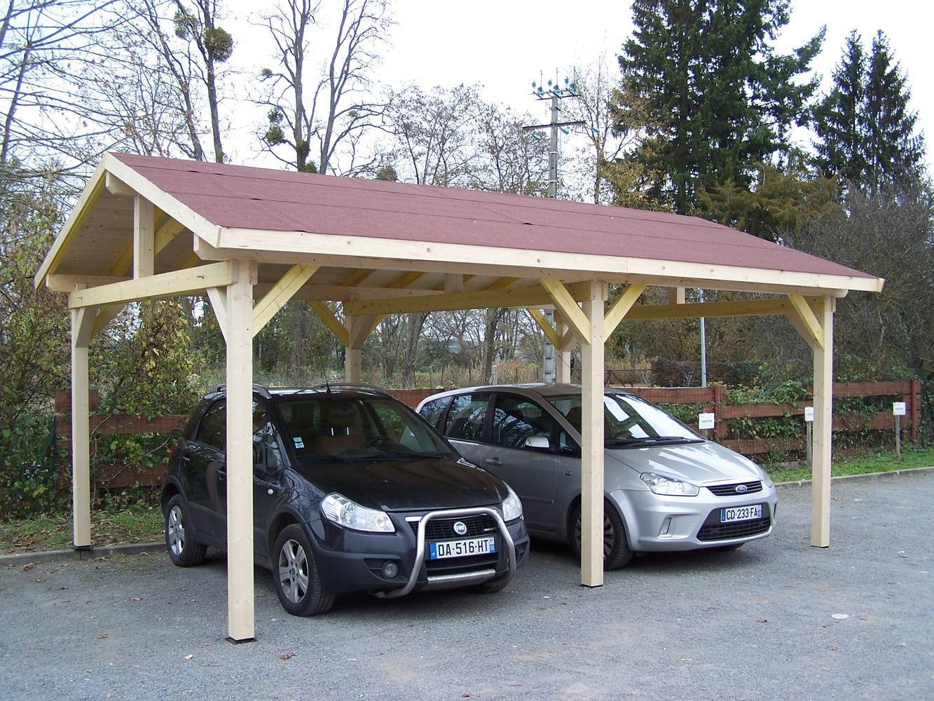 Habrita - Carport double pente - DOUBLE / couverture bardeau bitumé Habrita - Imagen 1