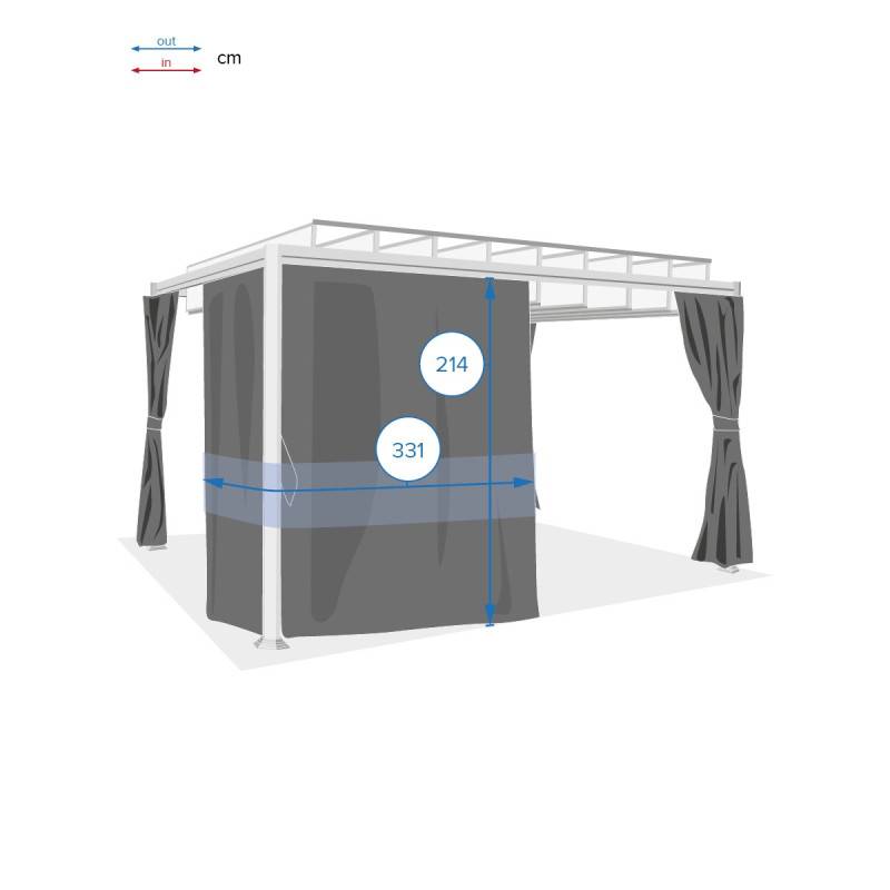 Hesperide - Rideaux pour pergola "Belize" ardoise 4x3m en polyester Hespéride - Image 3