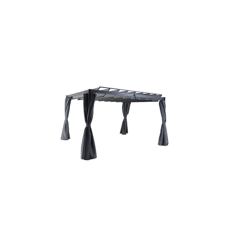 Hesperide - Rideaux pour pergola "Belize" ardoise 4x3m en polyester - Hespéride - Imagen 3