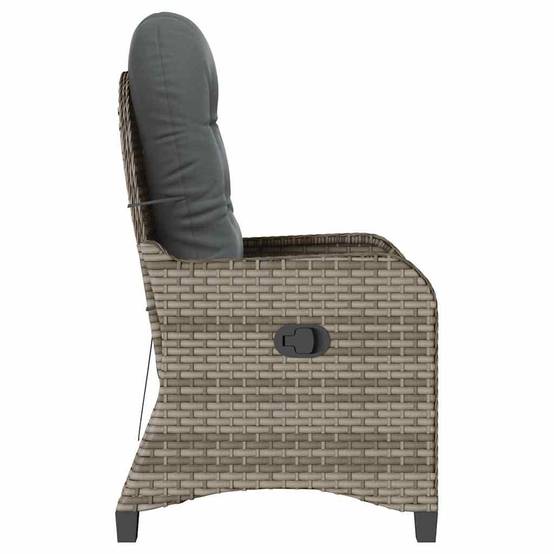 Fauteuil inclinable avec coussin polyrotin gris 56 x 66 x 95 cm - PANGIVO - Image 6