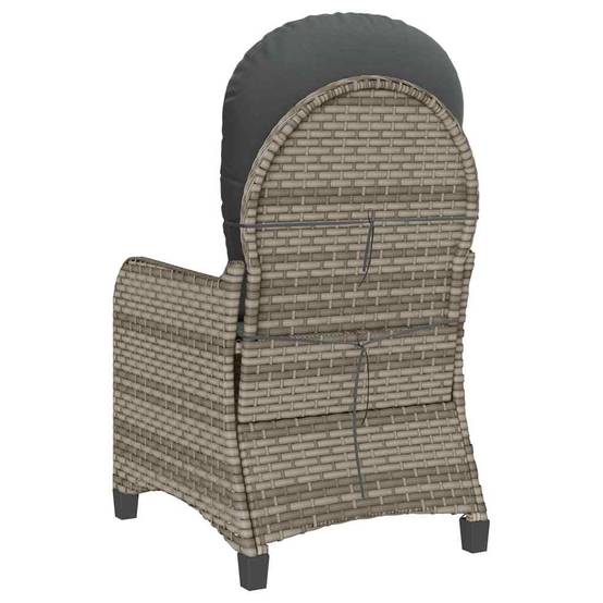 Fauteuil inclinable avec coussin polyrotin gris 56 x 66 x 95 cm - PANGIVO - Image 7