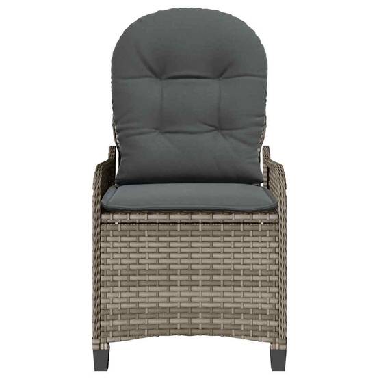 Fauteuil inclinable avec coussin polyrotin gris 56 x 66 x 95 cm - PANGIVO - Image 5