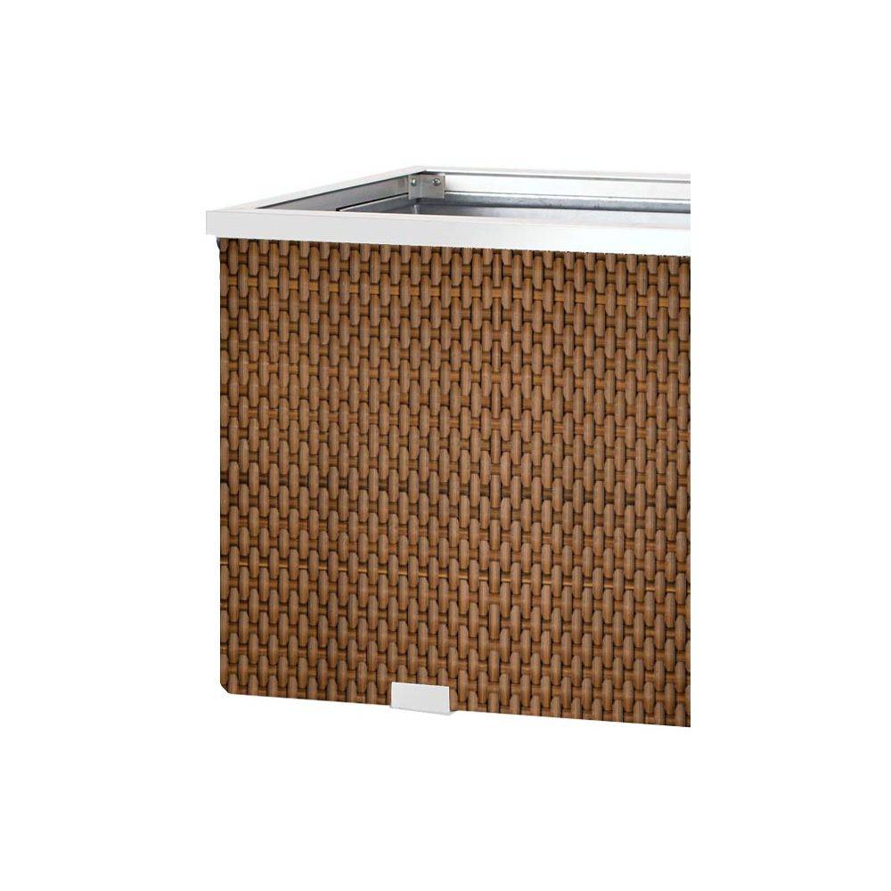 Rattan Art - Jardinière en résine tressée avec cadre en aluminium 35 x 35 x 60 cm Miel - Imagen 3