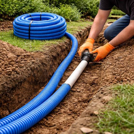 Jardibric - Jardibric - Gaine Annelée en PE Bleu Ø 40 mm x 25 m - Protection Durable pour Conduites d'Eau - Image 2