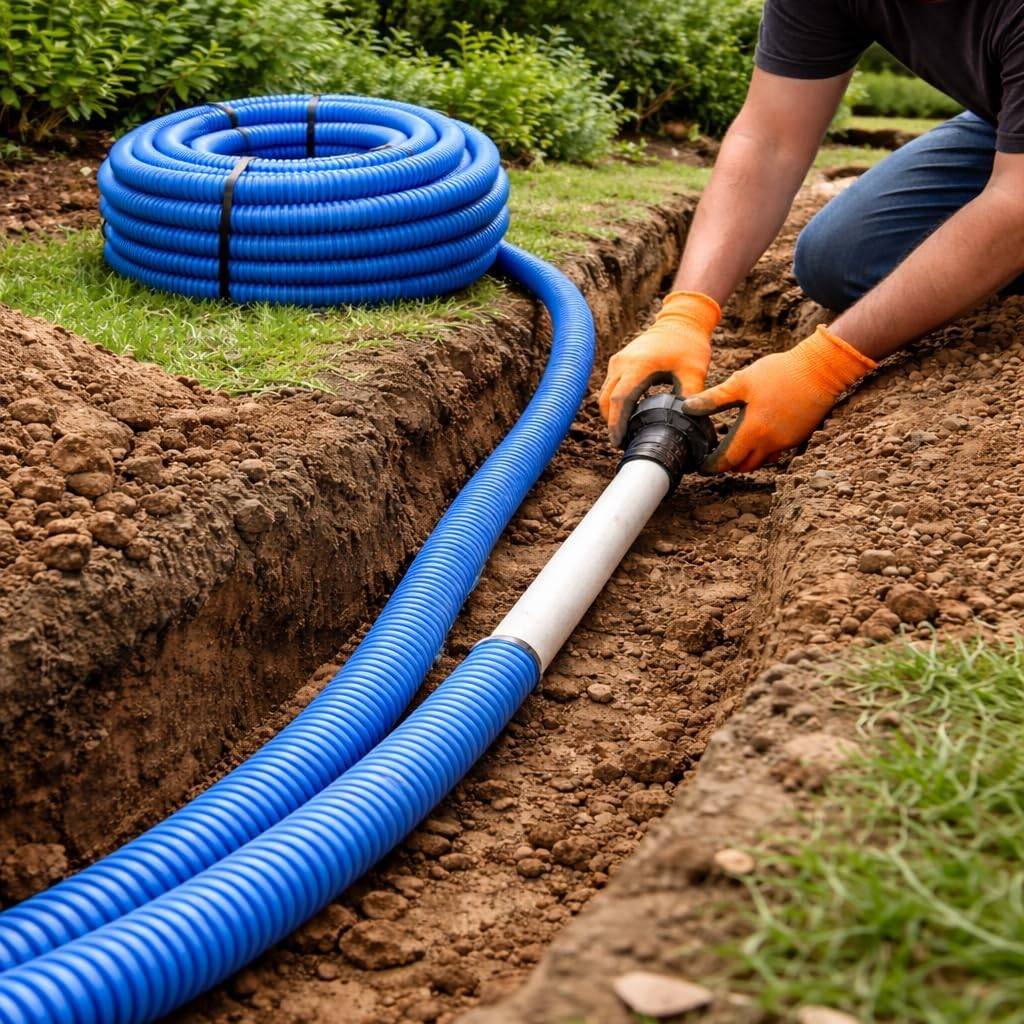 Jardibric - Jardibric - Gaine Annelée en PE Bleu Ø 40 mm x 25 m - Protection Durable pour Conduites d'Eau - Image 2
