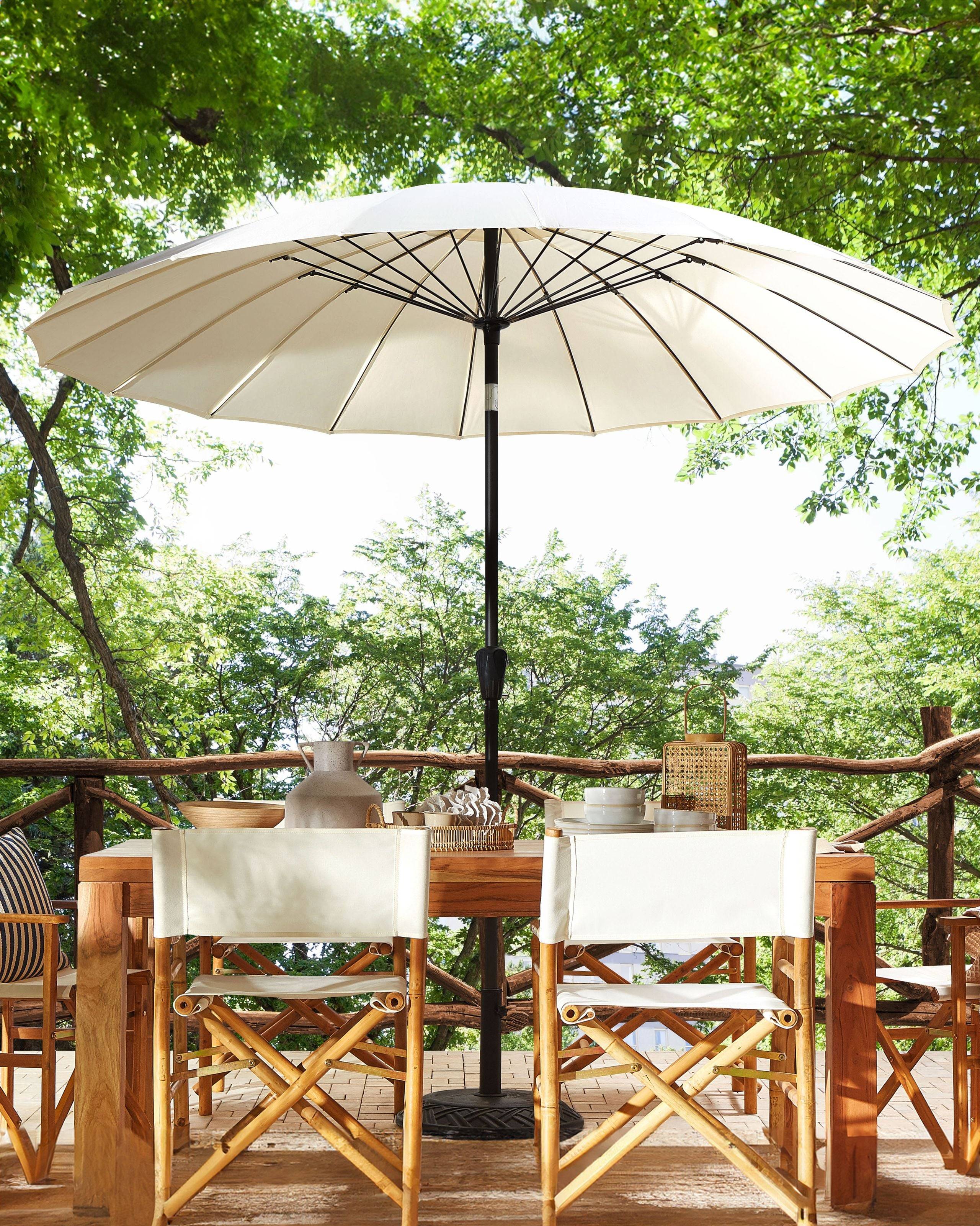 Beliani - Parasol droit Tissu Beige clair BAIA - Beliani - Imagen 1