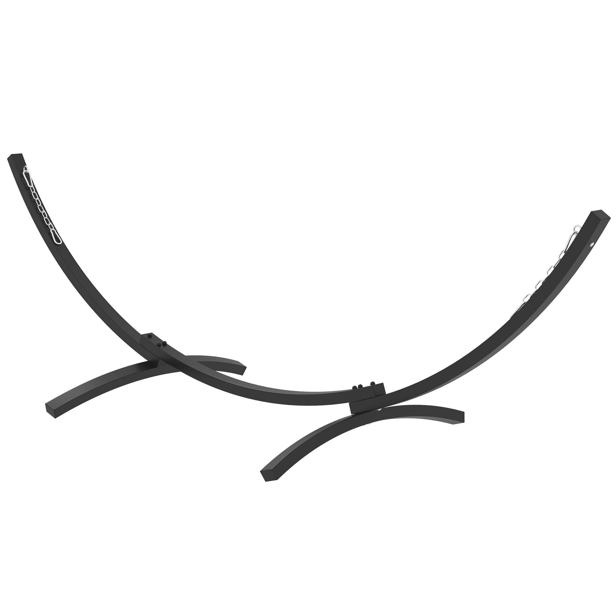 Support Pied de hamac Structure Robuste métal époxy, longueur 360 cm pour hamacs de 270 à 330 cm, gris - Image 2