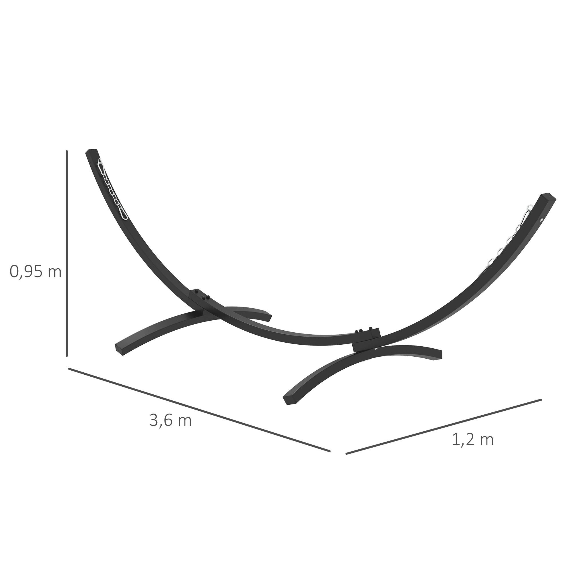 Support Pied de hamac Structure Robuste métal époxy, longueur 360 cm pour hamacs de 270 à 330 cm, gris - Image 5