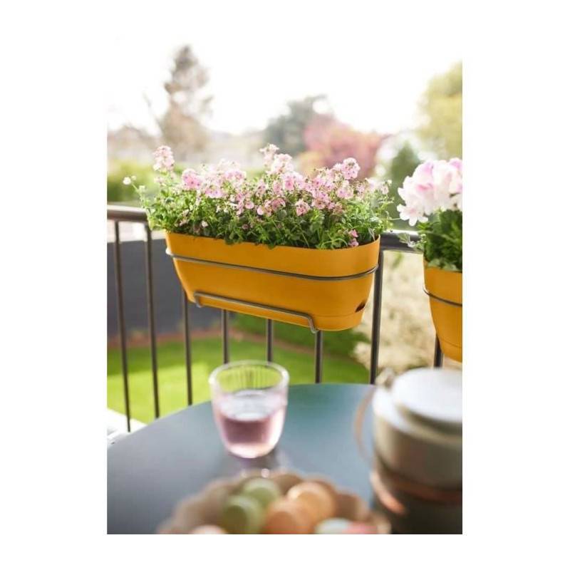 Elho - Planteur Rectangle Vibia - Plastique - Réservoir - ø70 - Rose Poussiere - Imagen 5